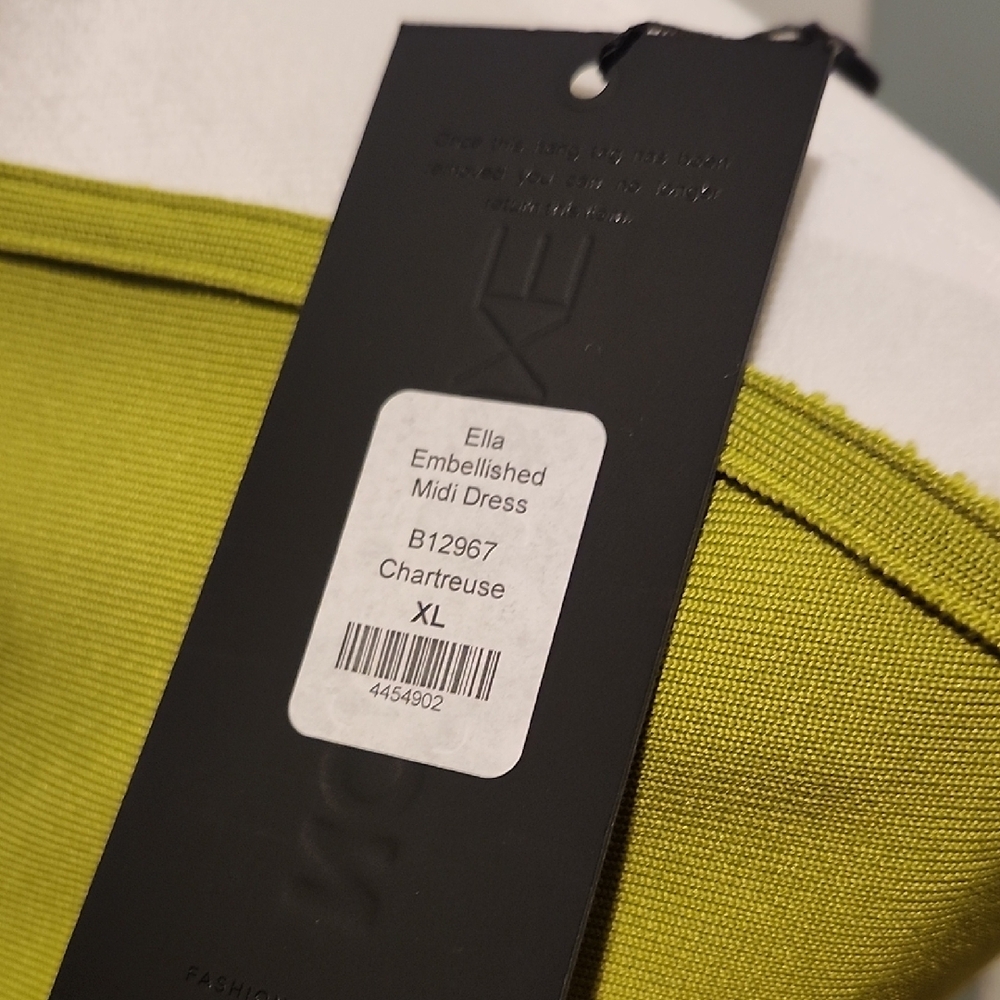 Ash Strapless Chartreuse Dress - Picture 3 of 3